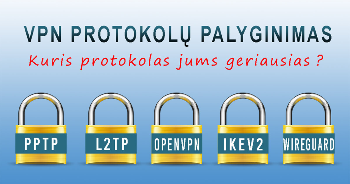 VPN protokolų palyginimas