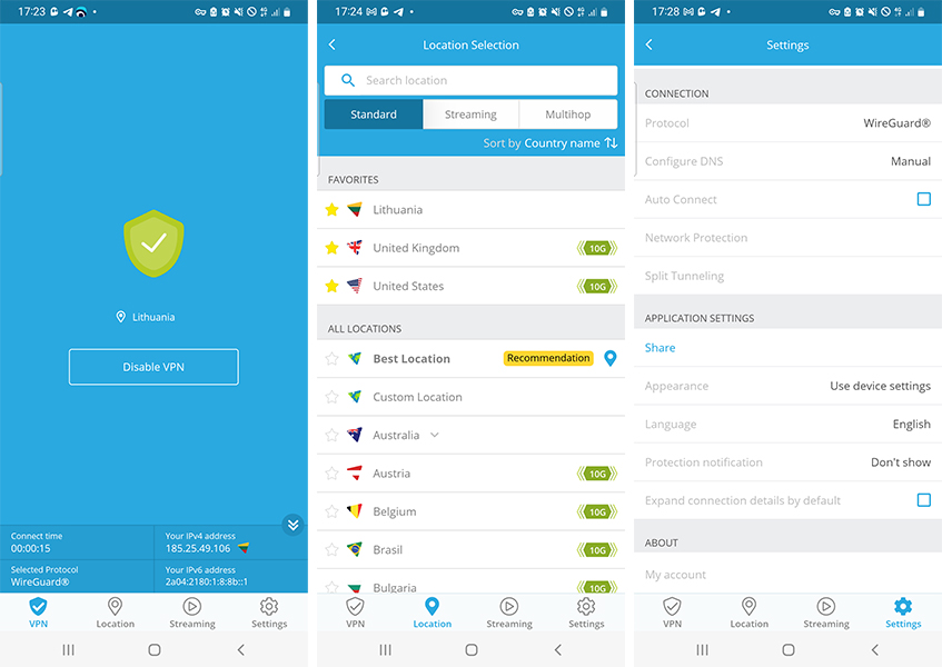 Hide.me Android programa