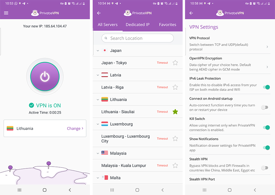 PrivateVPN Android app