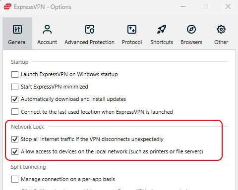 ExpressVPN kill switch