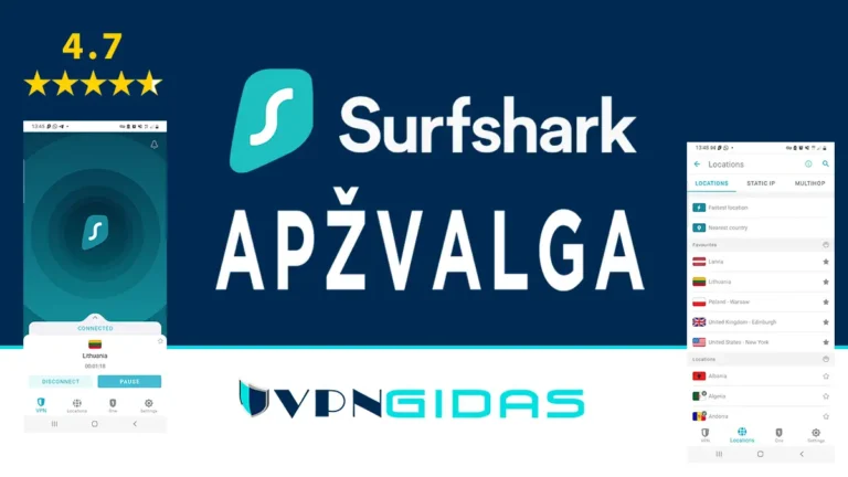 Surfshark VPN apžvalga