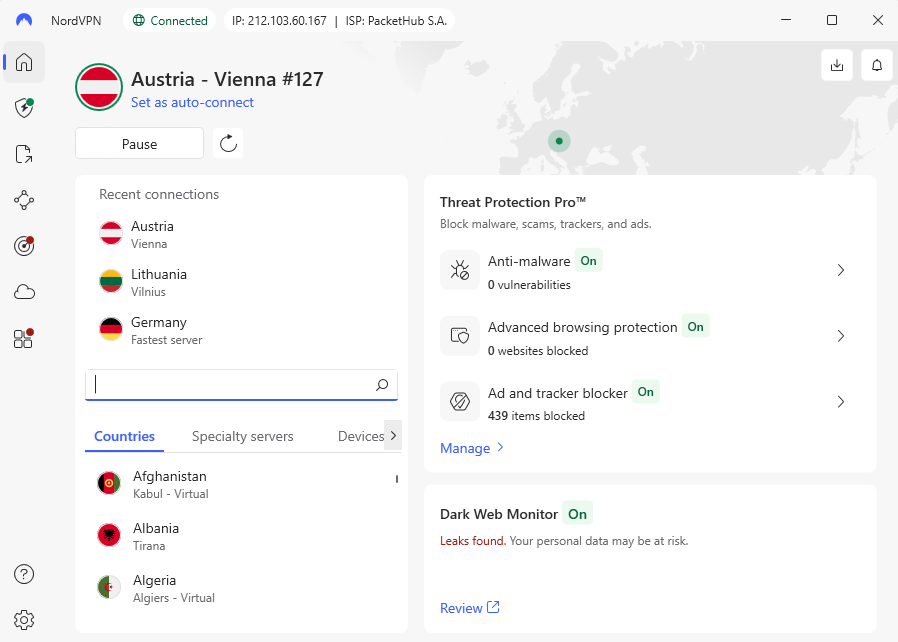 NordVPN Austrija