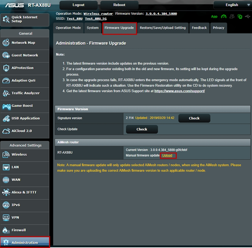 Asus router firmware upgrade