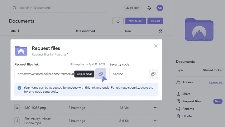 Nordlocker - request files