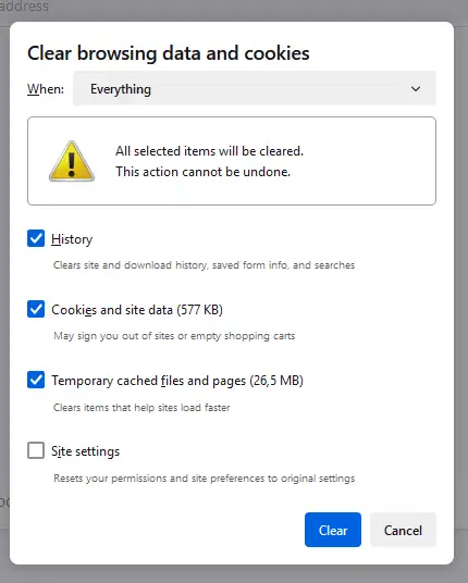 Firefox narykl - slapuk trynimas