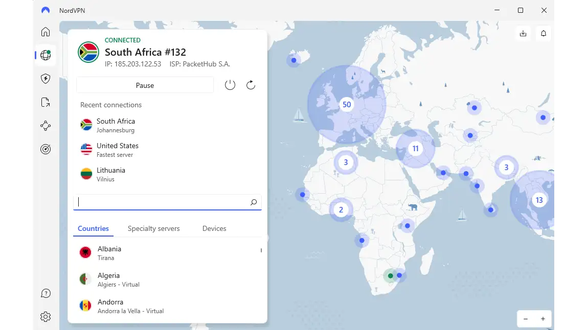 NordVPN PAR serveris