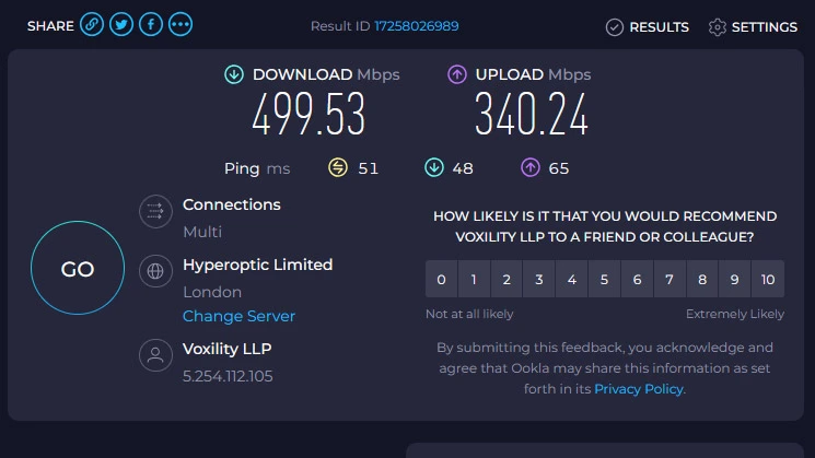 PureVPN greitis Anglija