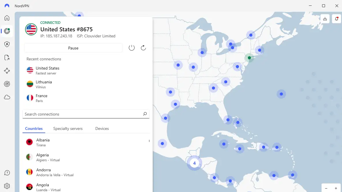 NordVPN app - Niujorkas