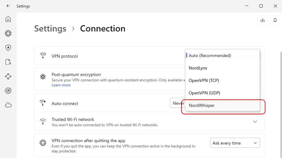 NordVPN Nordwhisper