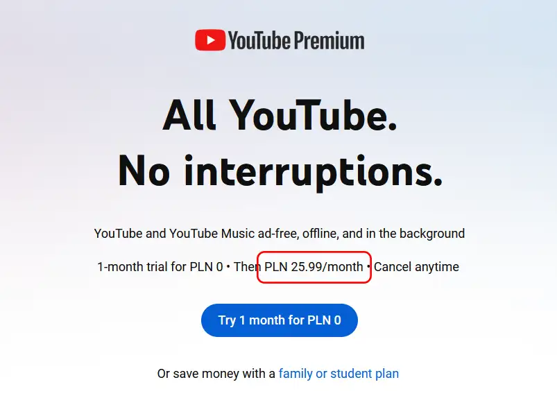 Youtube Premium pigiau