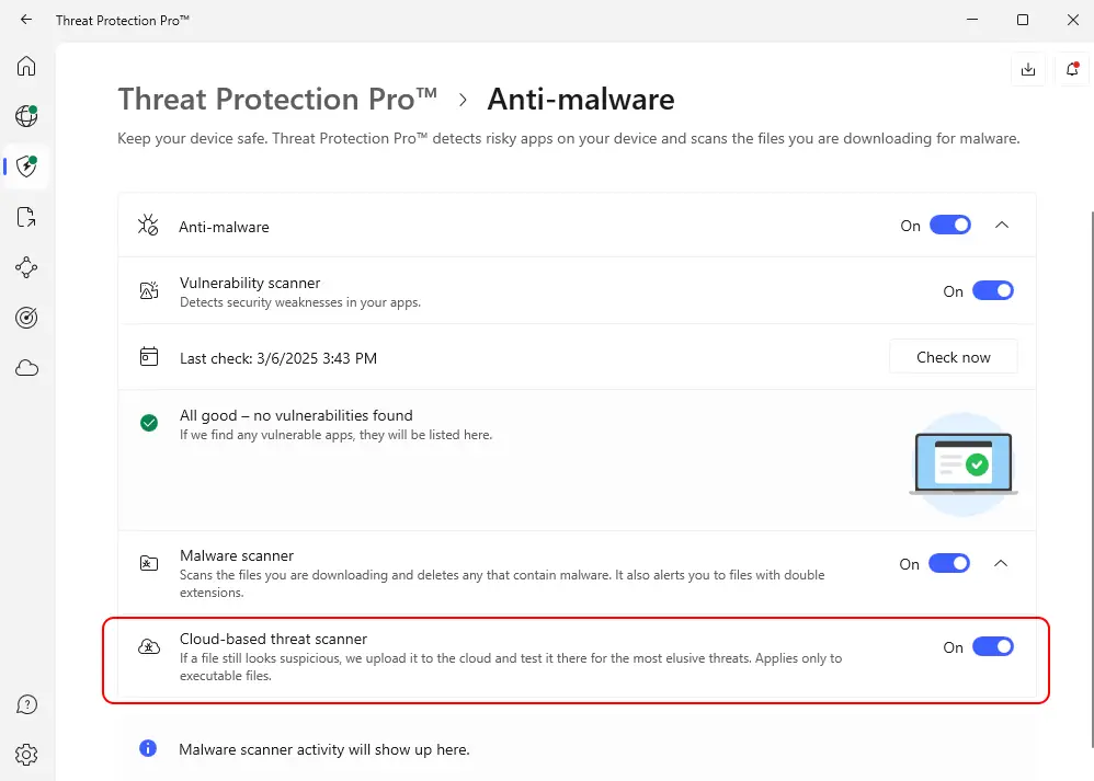 NordVPN Threat Protection - Cloud bases threat scanner