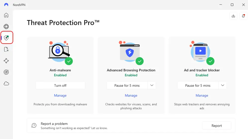 NordVPN Threat Protection Pro jungimas
