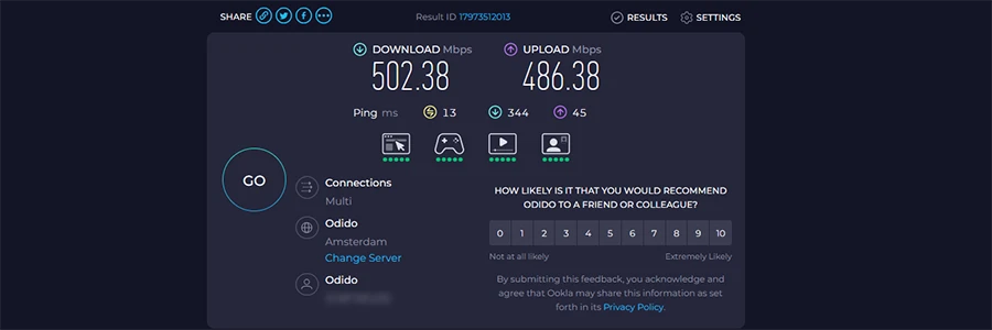 Mullvad - greitis be VPN