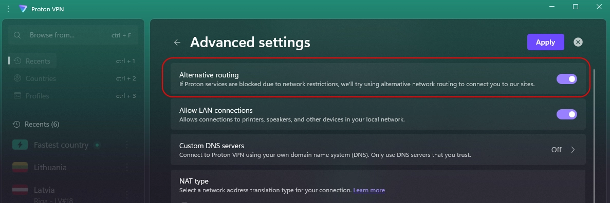 Protonvpn alternative routing