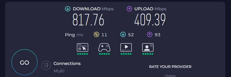 NordVPN vs ProtonVPN - greitis be VPN