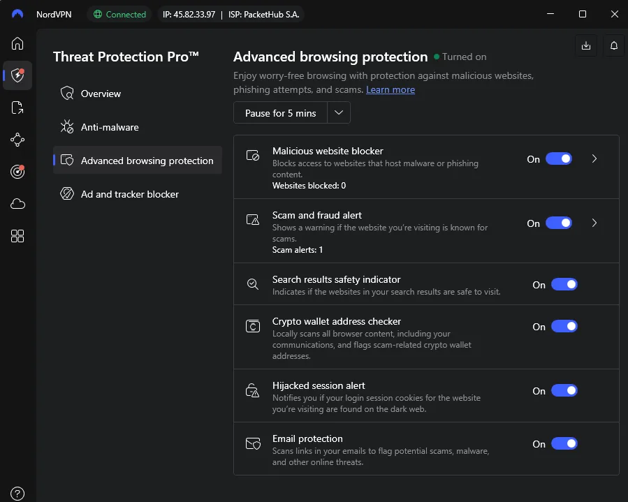 NordVPN threat protection pro