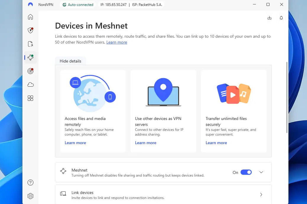NordVPN meshnet
