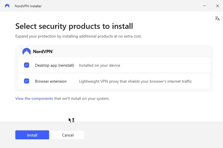 NordVPN instaliavimas